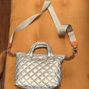 Silver Quilted Handbag